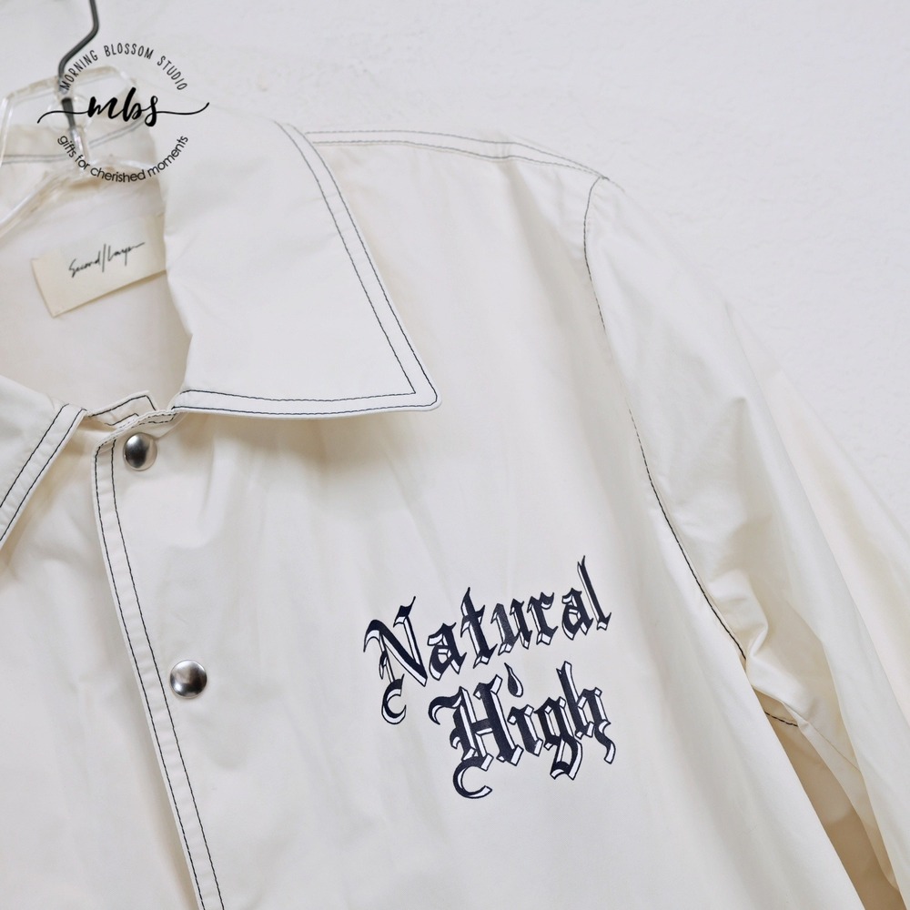 Second/Layer Mural High Point Streetwear Relaxed Coaches Jacket Beige Men 2XL - Picture 3 of 11